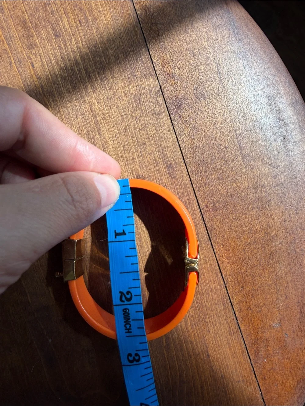 Tory Burch Kira Orange Resin Lucite Hinged Bracelet